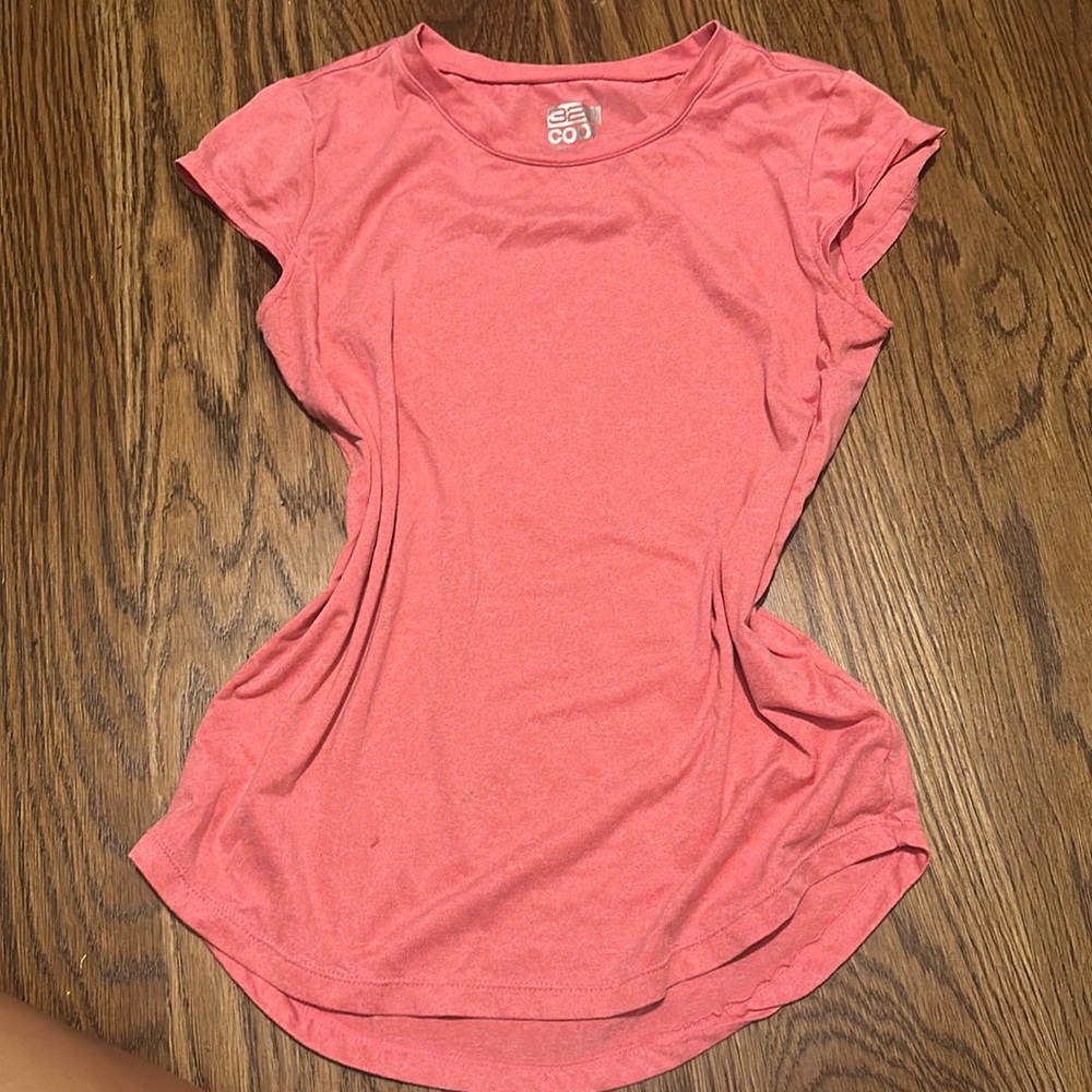 pink workout shirt